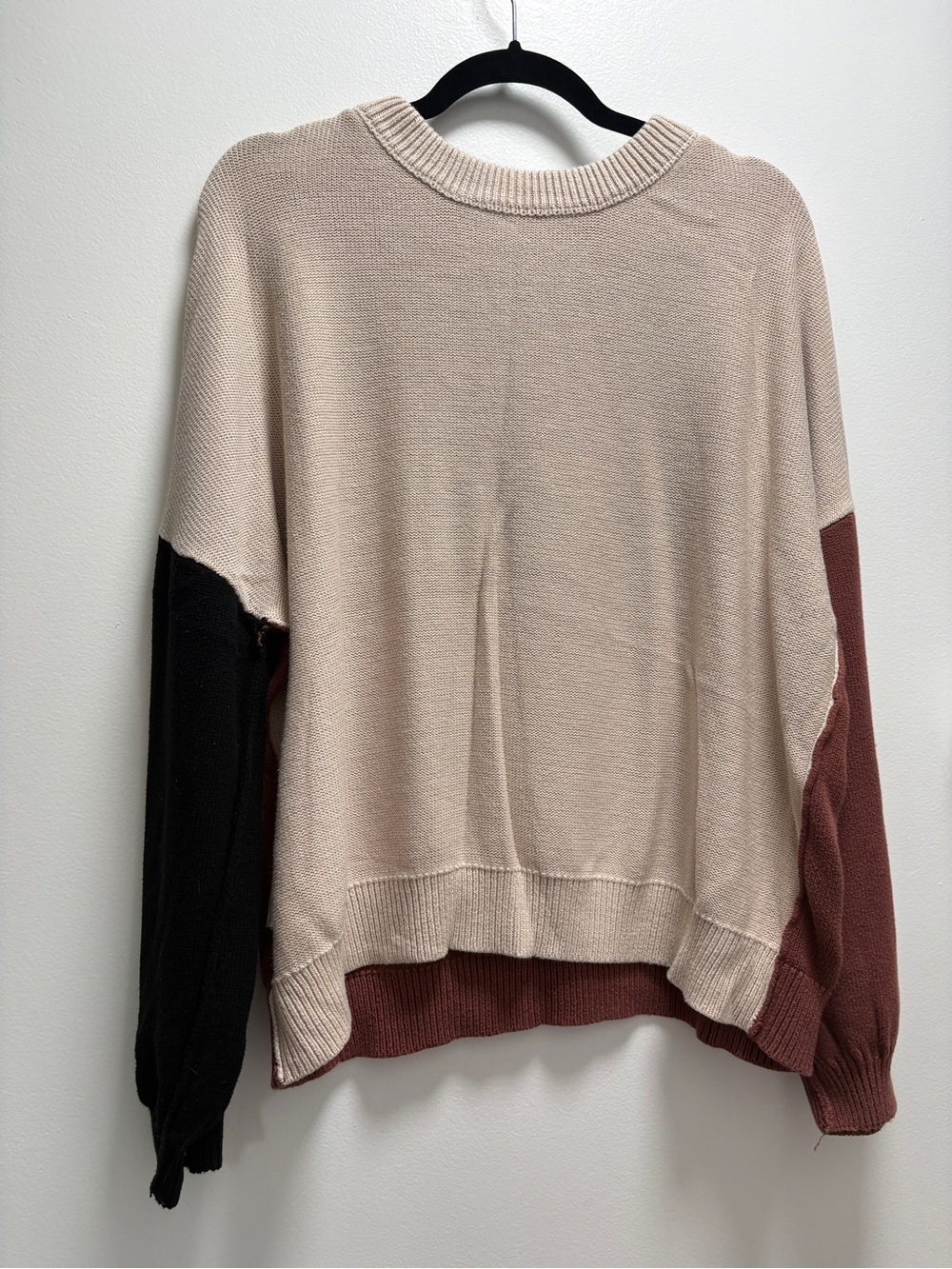 Colorblock Crewneck Sweater - XL - Autumn Cabincore - Picture 2 of 5